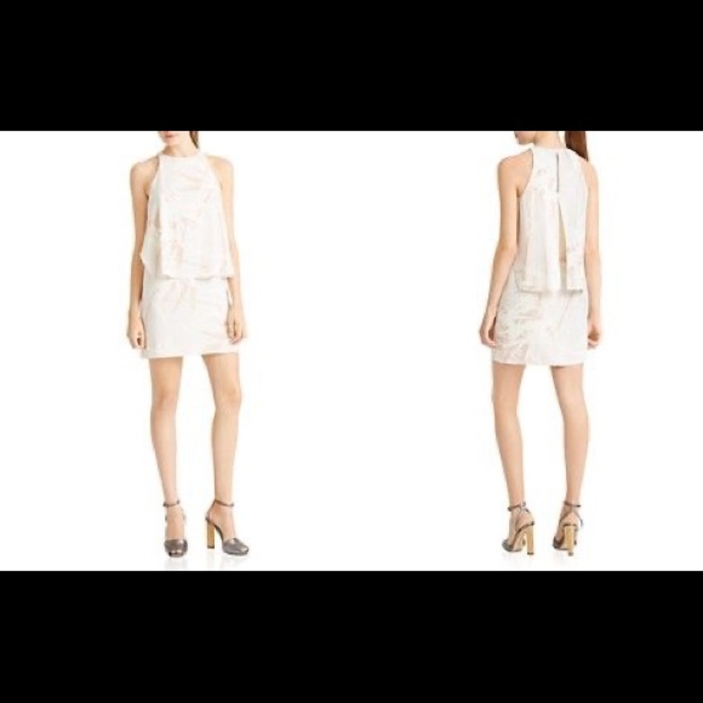 HALSTON heritage double layer mini dress